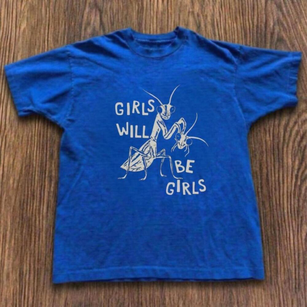Gildan Men Blue T-Shirt, Blue Girls Will Be Girls Tee With White Graphic